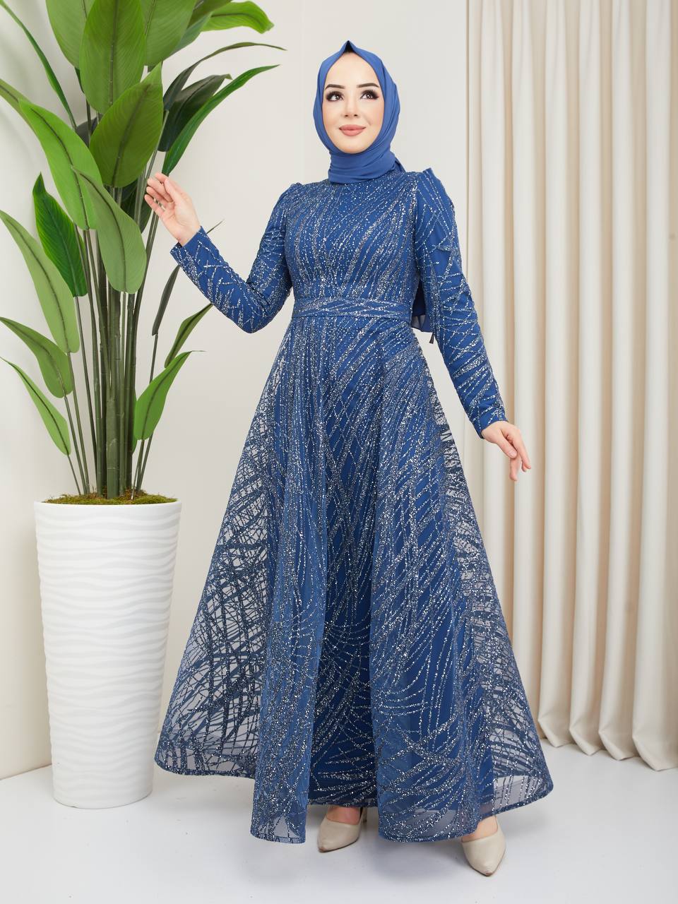 turkish evening dresses for hijab Gold Turkish Hijab Prom Dress 54410GOLD